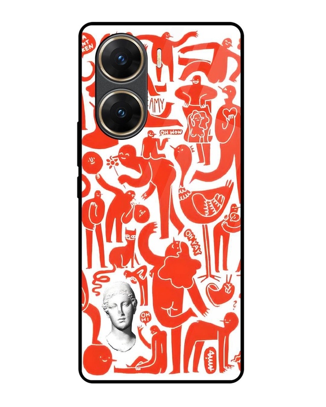 Abstract People Premium Glass Cover for Vivo V29e