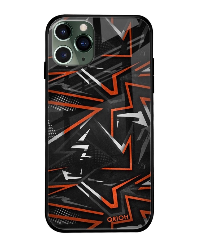 Shop Abstract Printed Premium Glass Cover For iPhone 11 Pro Max (Impact Resistant, Matte Finish)-Front