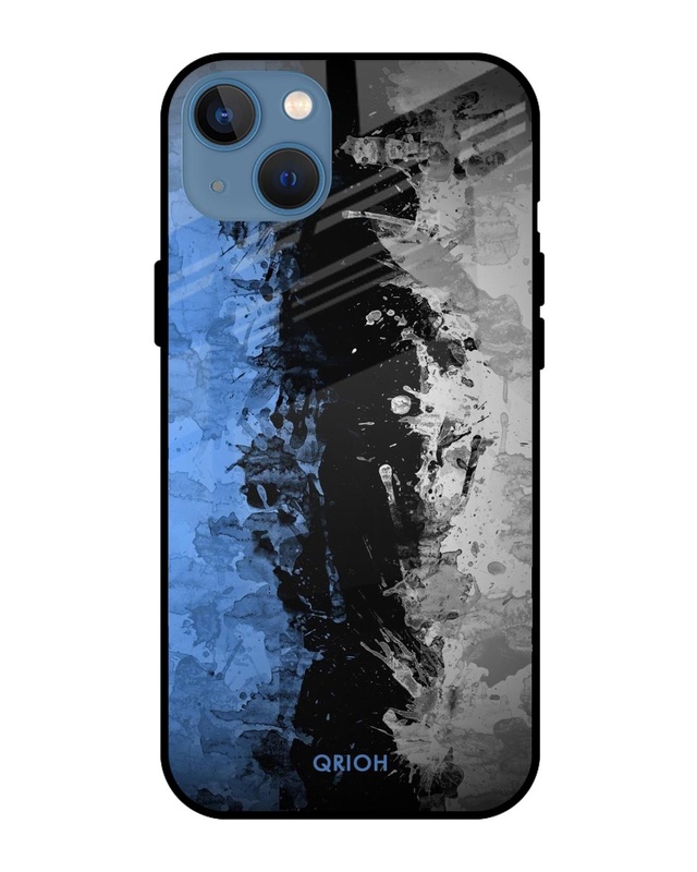 Shop Abstract Printed Premium Glass Cover For iPhone 13 (Impact Resistant, Matte Finish)-Front