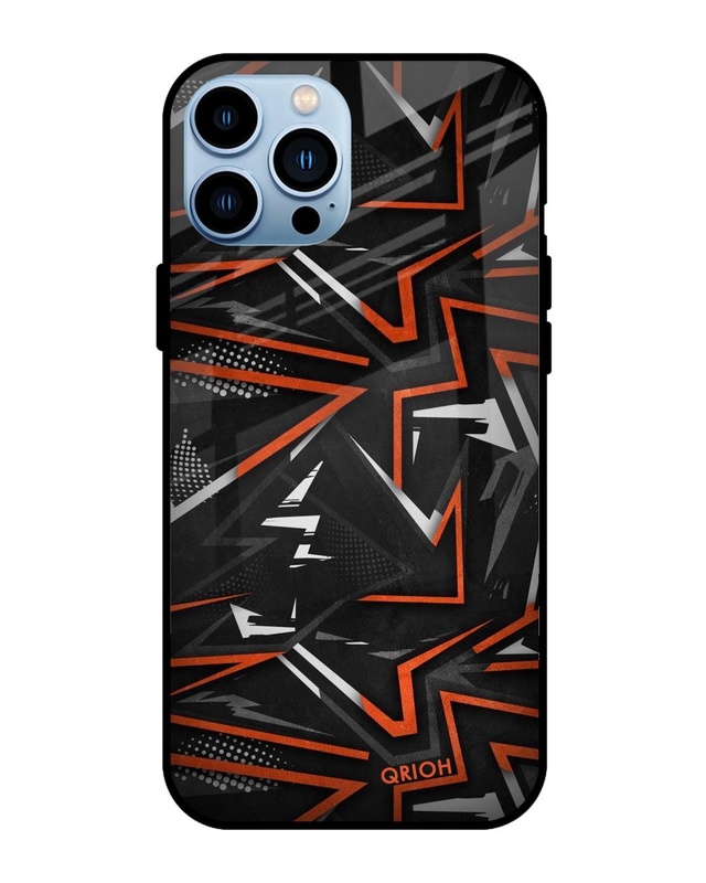 Shop Abstract Printed Premium Glass Cover For iPhone 13 Pro (Impact Resistant, Matte Finish)-Front