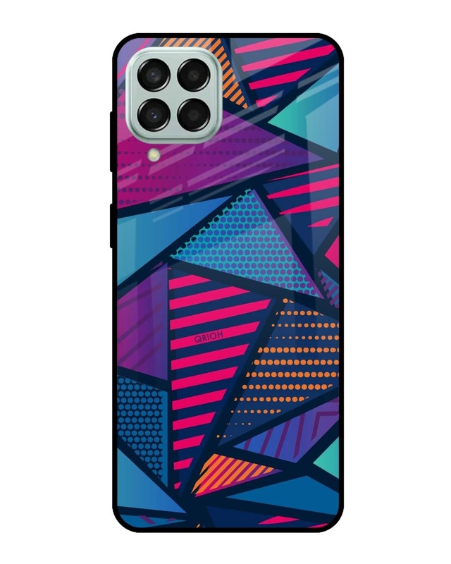 Shop Abstract Printed Premium Glass Cover For  M33 5G(Impact Resistant, Matte Finish)-Front