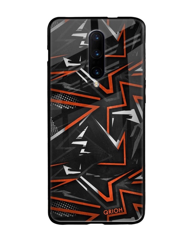 Shop Abstract Printed Premium Glass Cover For OnePlus 7 Pro (Impact Resistant, Matte Finish)-Front