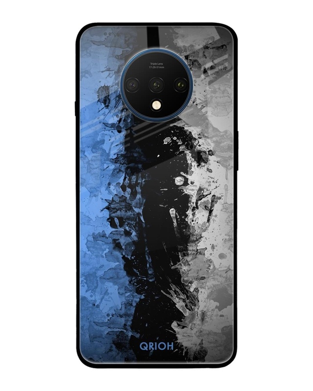 Shop Abstract Printed Premium Glass Cover For OnePlus 7T (Impact Resistant, Matte Finish)-Front