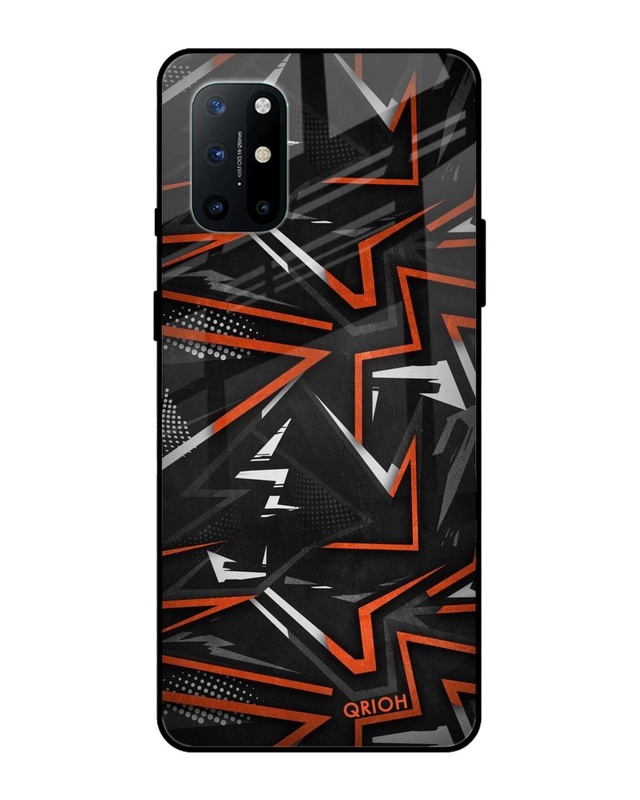Shop Abstract Printed Premium Glass Cover For OnePlus 8T (Impact Resistant, Matte Finish)-Front