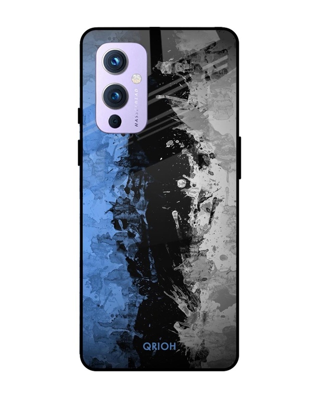 Shop Abstract Printed Premium Glass Cover For OnePlus 9 (Impact Resistant, Matte Finish)-Front
