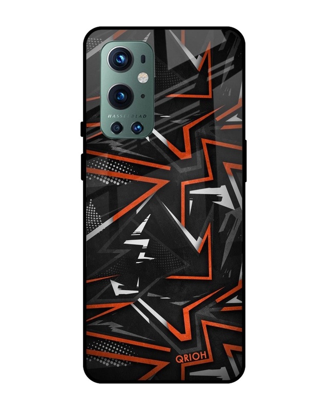 Shop Abstract Printed Premium Glass Cover For OnePlus 9 Pro (Impact Resistant, Matte Finish)-Front