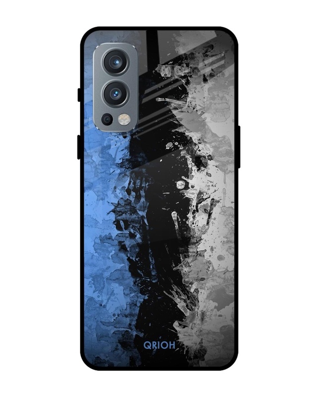 Shop Abstract Printed Premium Glass Cover For OnePlus Nord 2 5G (Impact Resistant, Matte Finish)-Front