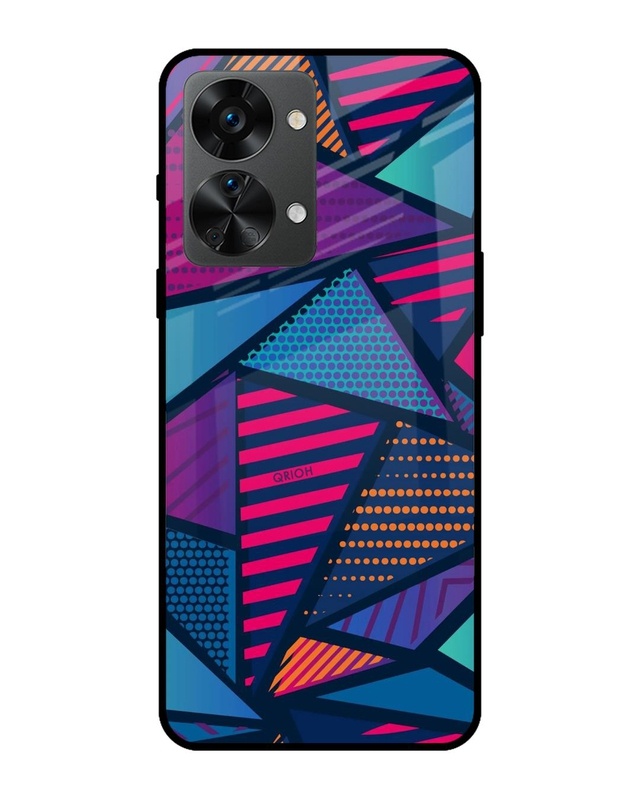 Shop Abstract Printed Premium Glass Cover For OnePlus Nord 2T 5G (Impact Resistant, Matte Finish)-Front