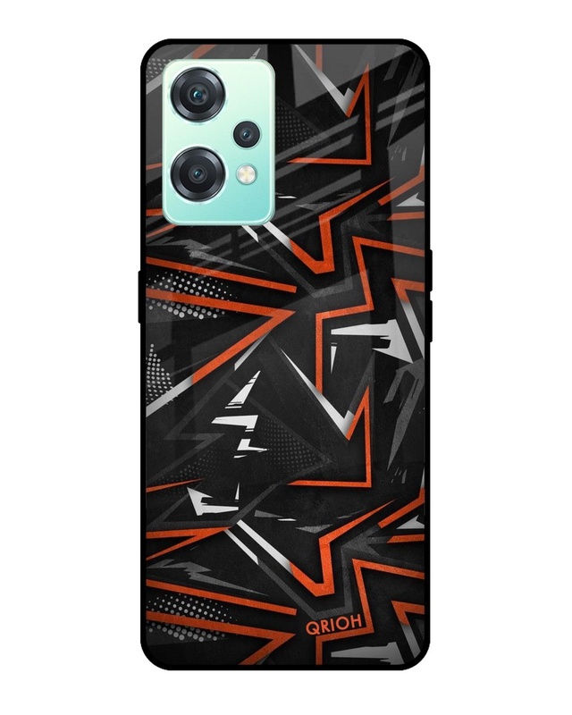 Shop Abstract Printed Premium Glass Cover For OnePlus Nord CE 2 Lite 5G (Impact Resistant, Matte Finish)-Front