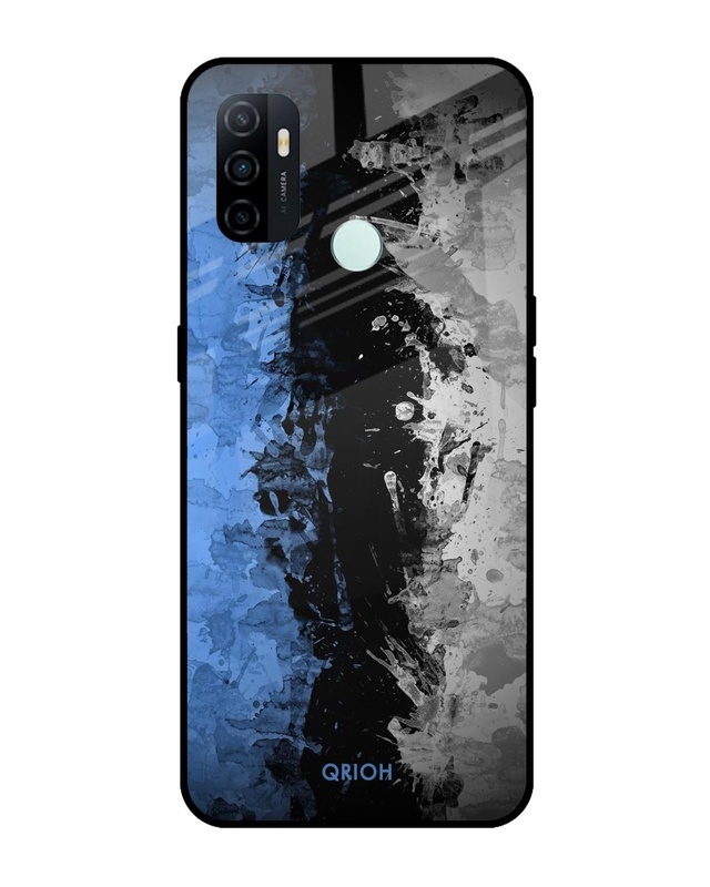 Shop Abstract Printed Premium Glass Cover For Oppo A33 (Impact Resistant, Matte Finish)-Front
