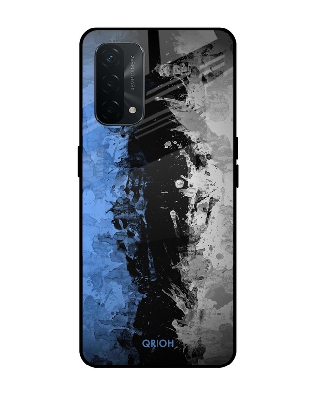 Shop Abstract Printed Premium Glass Cover For Oppo A74 (Impact Resistant, Matte Finish)-Front