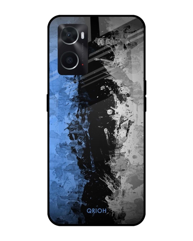 Shop Abstract Printed Premium Glass Cover For Oppo A76 (Impact Resistant, Matte Finish)-Front