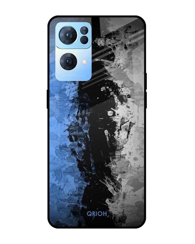 Shop Abstract Printed Premium Glass Cover For Oppo Reno7 Pro 5G (Impact Resistant, Matte Finish)-Front