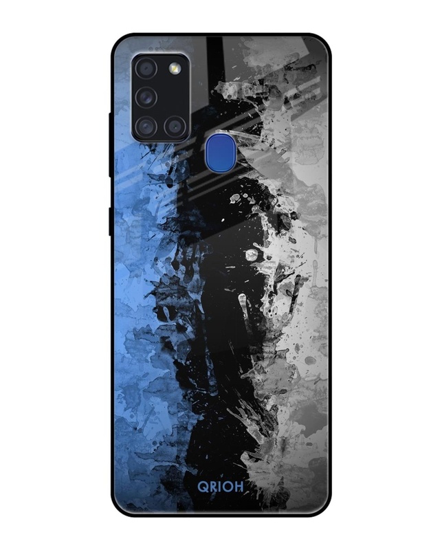 Shop Abstract Printed Premium Glass Cover For Samsung Galaxy A21s (Impact Resistant)-Front