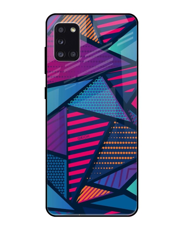Shop Abstract Printed Premium Glass Cover For Samsung Galaxy A31(Impact Resistant, Matte Finish)-Front
