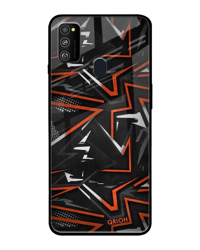 Shop Abstract Printed Premium Glass Cover For Samsung Galaxy M30s (Impact Resistant)-Front