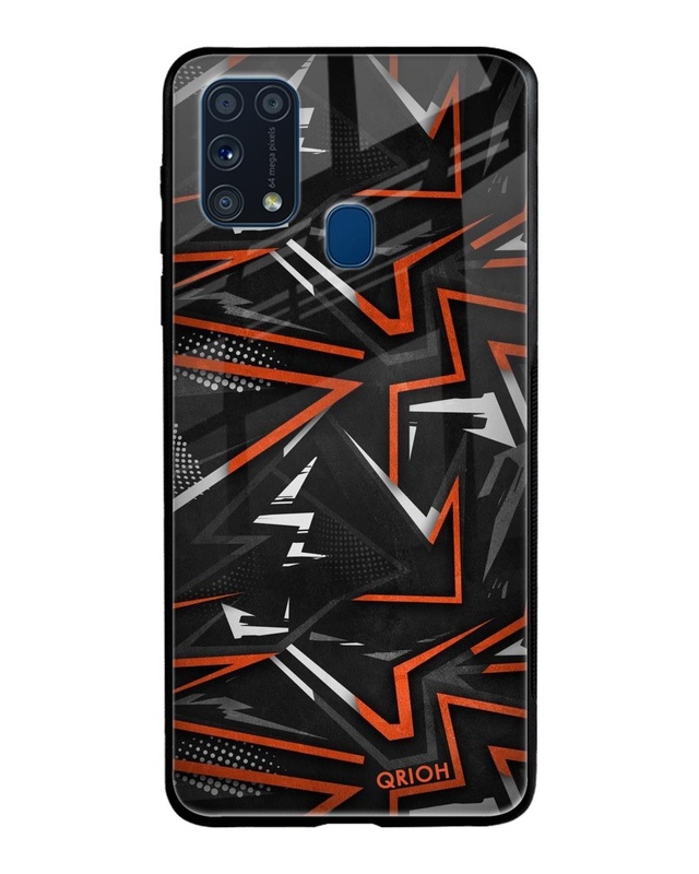 Shop Abstract Printed Premium Glass Cover For Samsung Galaxy M31 Prime (Impact Resistant)-Front