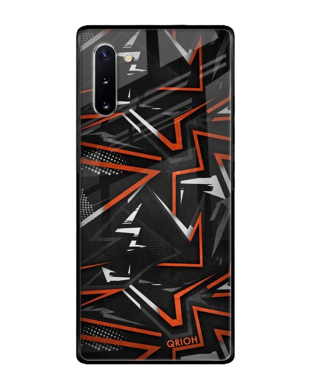 Shop Abstract Printed Premium Glass Cover For Samsung Galaxy Note 10(Impact Resistant, Matte Finish)-Front
