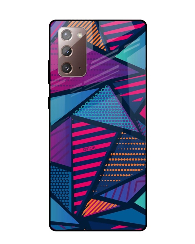 Shop Abstract Printed Premium Glass Cover For Samsung Galaxy Note 20(Impact Resistant, Matte Finish)-Front