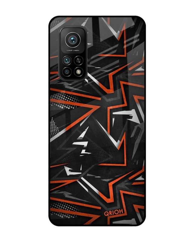 Shop Abstract Printed Premium Glass Cover For Xiaomi Mi 10T Pro (Impact Resistant, Matte Finish)-Front