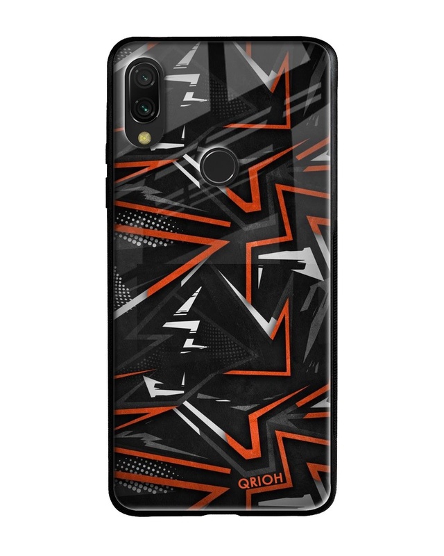 Shop Abstract Printed Premium Glass Cover For Xiaomi Redmi Note 7 Pro (Impact Resistant, Matte Finish)-Front