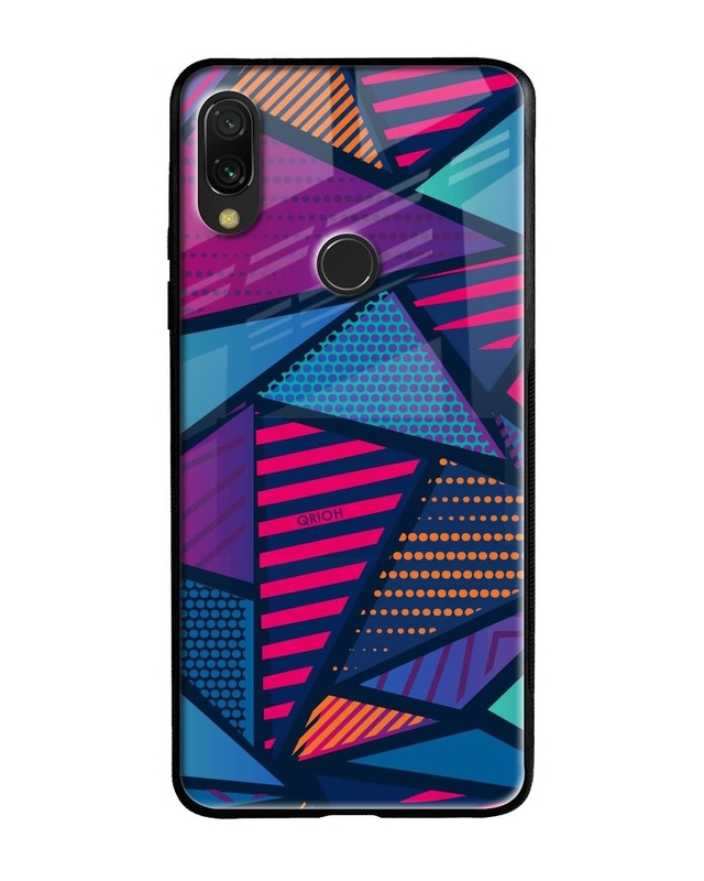 Shop Abstract Printed Premium Glass Cover For Xiaomi Redmi Note 7S (Impact Resistant, Matte Finish)-Front