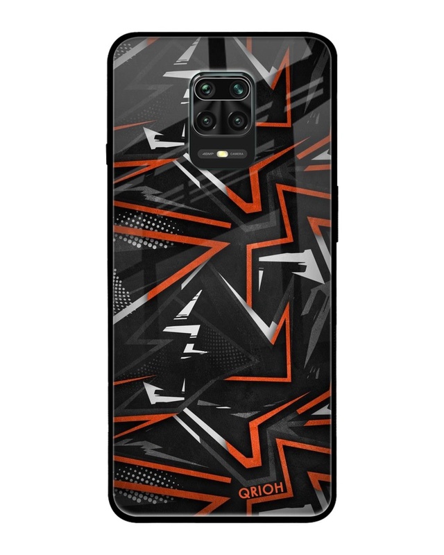 Shop Abstract Printed Premium Glass Cover For Xiaomi Redmi Note 9 Pro (Impact Resistant, Matte Finish)-Front