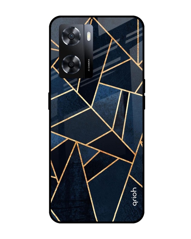 Shop Abstract Tiles Printed Premium Glass Cover for Oppo A57 4G (Shockproof, Light Weight)-Front