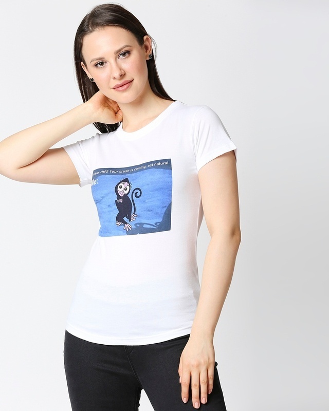 Shop Women's Act Natural Slim Fit Hyper Print T-shirt-Front
