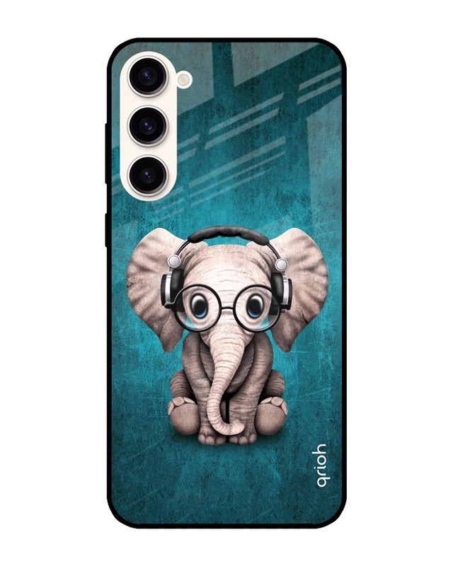Shop Adorable Elephant Premium Glass Case For Samsung Galaxy S23 Plus 5G (Shock Proof, Scratch Resistant)-Front