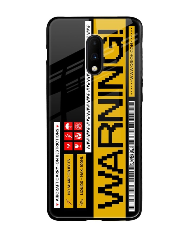 Shop Aircraft Warning Premium Glass Case for OnePlus 7 (Shock Proof, Scratch Resistant)-Front