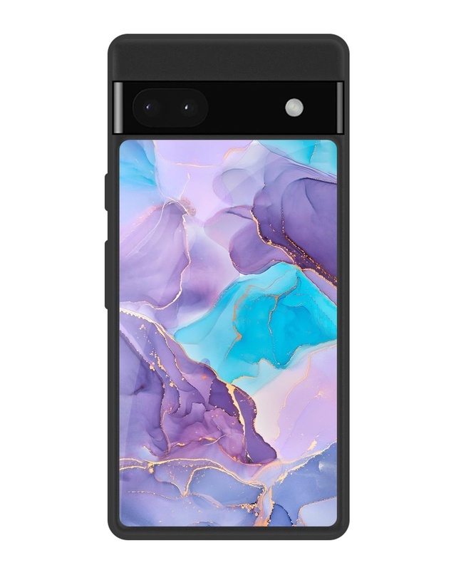 Shop Alcohol ink Marble Premium Glass Case for Google Pixel 6a (Shock Proof, Scratch Resistant)-Front