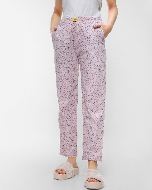 Shop Women's Pink All Over Printed Pyjama-Front