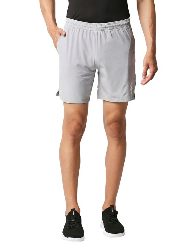 Shop Alstyle Solid Men Light Grey Regular Shorts-Front