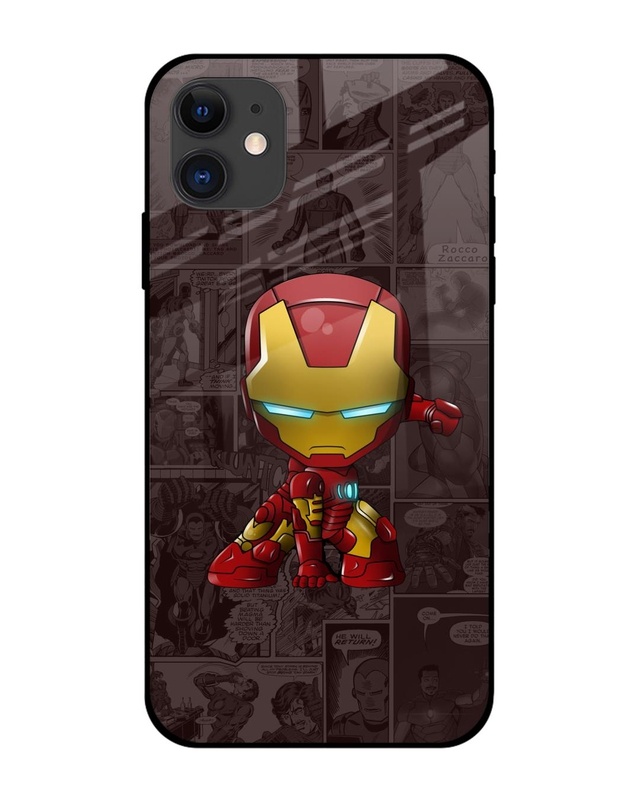 Shop Angry Baby Super Hero Premium Glass Case for Apple iPhone 12 Mini (Shock Proof, Scratch Resistant)-Front