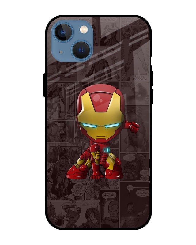 Shop Angry Baby Super Hero Premium Glass Case for Apple iPhone 13 Mini (Shock Proof, Scratch Resistant)-Front
