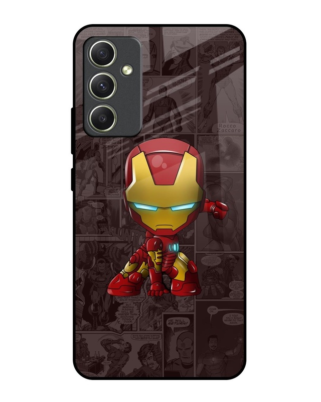 Shop Angry Baby Super Hero Premium Glass Case for Samsung Galaxy A34 5G (Shock Proof, Scratch Resistant)-Front