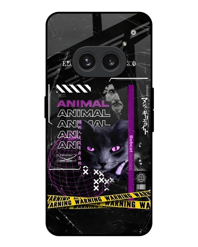 Shop Animal Warning Premium Glass Case for Nothing Phone (2a) 5G(Shock Proof, Scratch Resistant)-Front