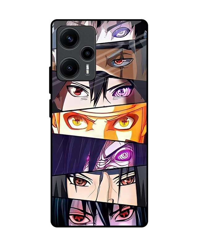 Shop Anime Eyes Premium Glass Case for Poco F5 5G (Shock Proof, Scratch Resistant)-Front