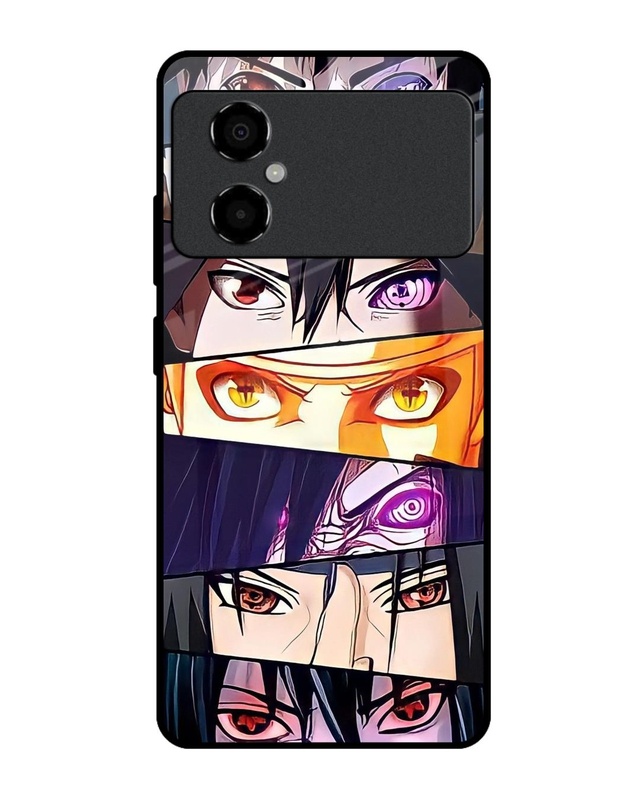 Shop Anime Eyes Premium Glass Case for Poco M4 5G (Shock Proof,Scratch Resistant)-Front