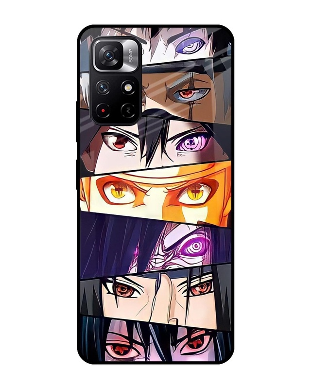 Shop Anime Eyes Premium Glass Case for Redmi Note 11T 5G (Shock Proof,Scratch Resistant)-Front