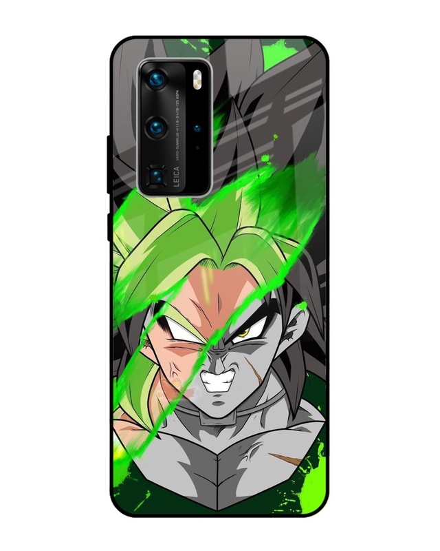 Shop Anime Green Splash forPremium Glass Case for Huawei P40 Pro (Shock Proof, Scratch Resistant)-Front