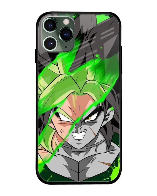 Shop Anime Green Splash  Premium Glass Case for iPhone 11 Pro Max (Shock Proof, Scratch Resistant)-Front