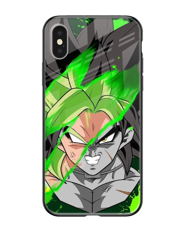 Shop Anime Green Splash Premium Glass Case for iPhone XS Max (Shock Proof, Scratch Resistant)-Front