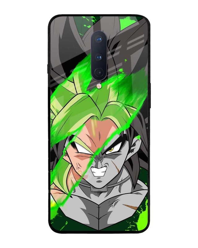 Shop Anime Green Splash Premium Glass Case for OnePlus 8 (Shock Proof,Scratch Resistant)-Front