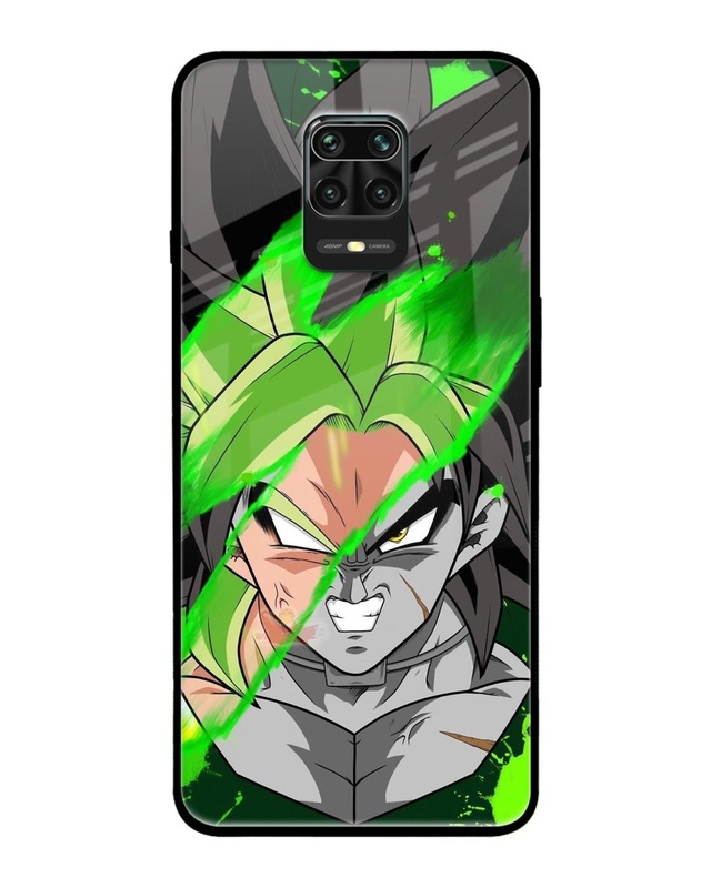 Shop Anime Green Splash Premium Glass Case for Poco M2 Pro (Shock Proof, Scratch Resistant)-Front