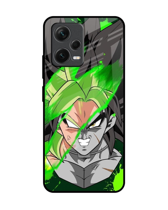 Shop Anime Green Splash Premium Glass Case for Redmi Note 12 5G (Shock Proof, Scratch Resistant)-Front