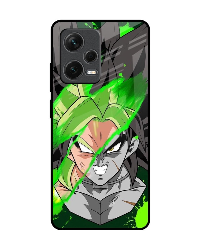 Shop Anime Green Splash Premium Glass Case for Redmi Note 12 Pro+ 5G (Shock Proof, Scratch Resistant)-Front