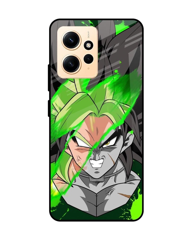 Shop Anime Green Splash Premium Glass Case for Redmi Note 12 (Shock Proof, Scratch Resistant)-Front