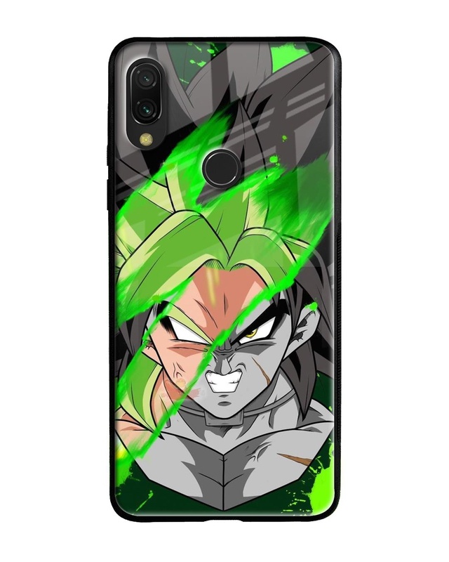 Shop Anime Green Splash Premium Glass Case for Redmi Note 7 Pro (Shock Proof,Scratch Resistant)-Front